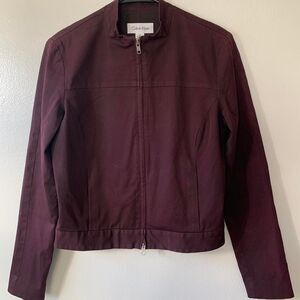 Calvin-klein Women's Burgundy Jacket Small Fall preppy Goth Jacket